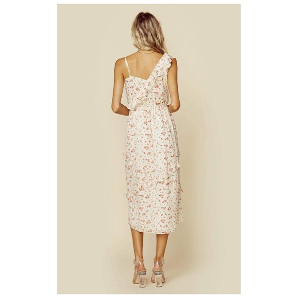 Blue Life for Revolve Violet Ruffled Floral Dress in Cream Gold Size XS *NEW* - Picture 4 of 6